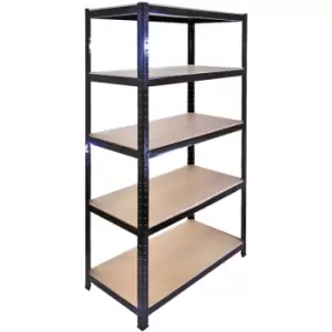 Monstershop - 5 x 90cm Black Warehouse Storage Bays / Garage Shed Shelving / Utility Racks - Black