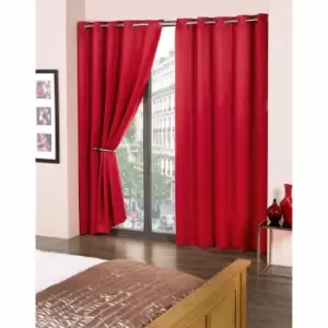 Emma Barclay R.m. Eyelet Blackout Curtains Cali 46 X 72" Red