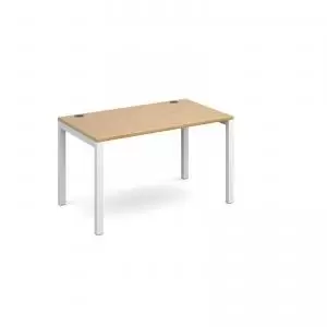 Connex starter unit single 1200mm x 800mm - white frame and oak top