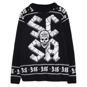 WWE Womens/Ladies Stone Cold Steve Austin Knitted Jumper (S) (Black/White)