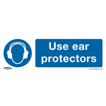 Safety Sign - Use Ear Protectors - Rigid Plastic-Pack of 10