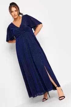 Glitter Angel Sleeve Maxi Dress