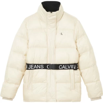 Calvin Klein Jeans Logo Waist Short Jacket - MUSLIN ACJ