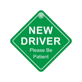 Suction Cup Diamond Sign - New driver please be patient - DH65 - Castle Promotions