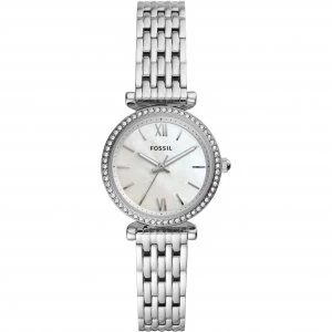 Fossil White And Silver 'Carlie Mini' Dress Watch - ES4647 - multicoloured