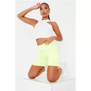 I Saw It First Neon Yellow Turn Up Drawcord Shorts - Yellow