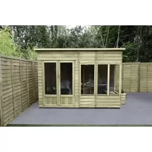 Forest Garden Oakley 10 x 6ft Overlap Pent Summerhouse with Base & Assembly