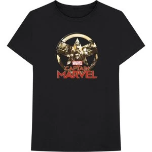 Marvel Comics - Captain Marvel Star Logo Unisex Small T-Shirt - Black