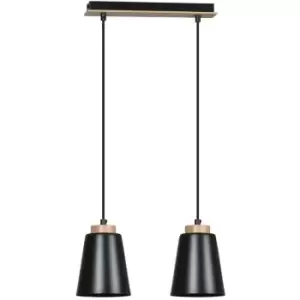 Emibig Bolero Black Bar Pendant Ceiling Light 2x E27