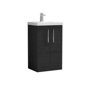 Nuie Arno 500mm Floor Standing 2 Door Vanity & Basin 3 Charcoal Black