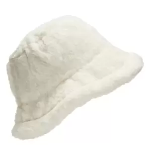 I Saw It First Faux Fur Bucket Hat - White