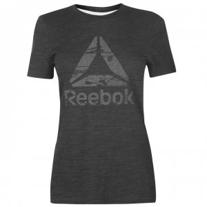 Reebok Logo T Shirt Ladies - Black