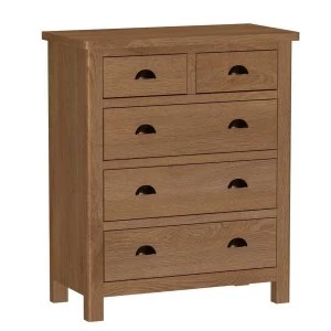 Rosewell Natural Oak 2 Over 3 Chest Of Drawers