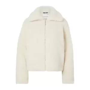 Calvin Klein Jeans Back Ck Sherpa Short Jacket - Cream