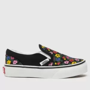 Vans Black & green classic slip-on Girls Junior Trainers