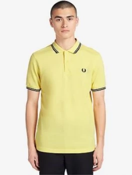 Fred Perry Twin Tipped Polo Shirt - Yellow, Size XL, Men