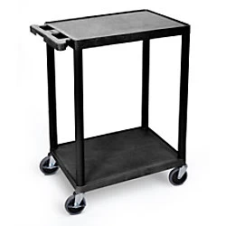 GPC Super Strength Plastic Multi Purpose Trolleys 2 Flat Shelf Service