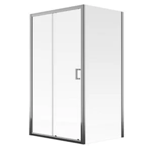 Aqualux Edge 6 Rectangular Clear glass Shower Shower enclosure with Sliding door (W)1200mm