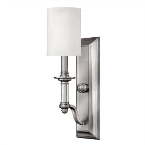 1 Light Wall Light Brushed Nickel Glass Shade, E14