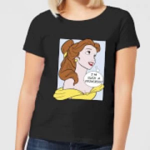 Disney Beauty And The Beast Princess Pop Art Belle Womens T-Shirt - Black