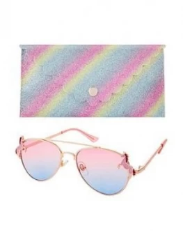 Monsoon Girls Elle Unicorn Aviator Sunglasses & Case Set - Multi