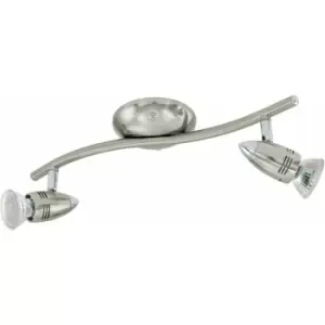 Flush Ceiling Light Colour Satin Nickel Chrome Shade Bulb GU10 2x3W Included