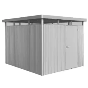 Biohort Highline Metal Shed H5 Standard door 9 x 10 - Metallic Silver