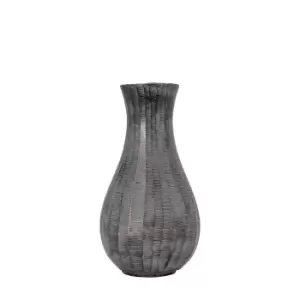 Clopton Fluted Vase Antique Grey 23.5cm Grey