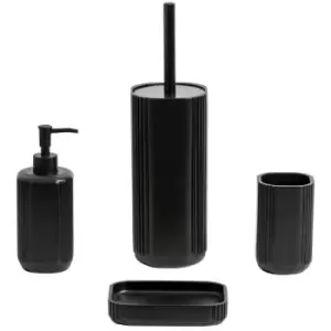 Imperial Black Bathroom Accessory Set of 4 - Black