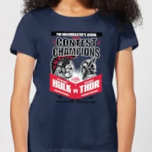 Marvel Thor Ragnarok Champions Poster Womens T-Shirt - Navy - M