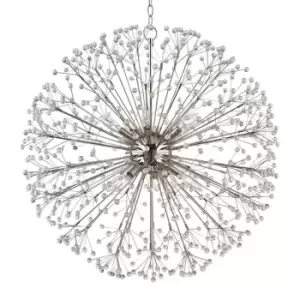 Dunkirk 10 Light Chandelier Polished Nickel, Crystal