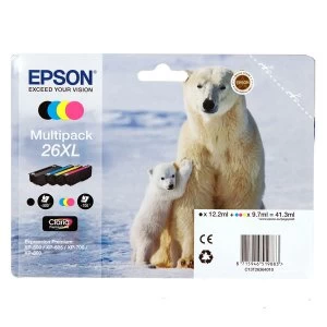 Epson Polar Bear 26XL Black And Tri Colour Ink Cartridge