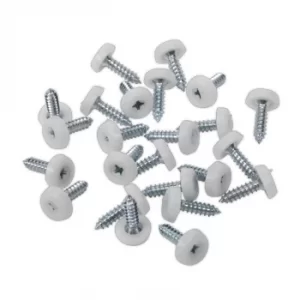 Number Plate Screw Plastic Enclosed Head 4.8 X 18MM White Pack of 50