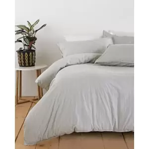 Riva Paoletti Linear Duvet Cover Set (King) (Grey)