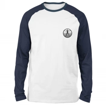 Westworld Logo Embroidered Unisex Long Sleeved Raglan T-Shirt - White/Navy - S