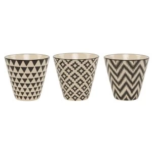 Sass & Belle Black Geo Mini Planters (Set of 3)