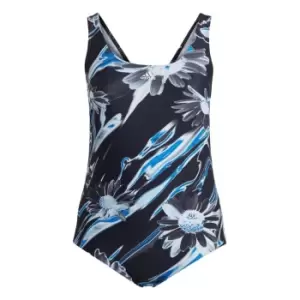 adidas Positivisea 3-Stripes Graphic Swimsuit (Plus Size) - Black