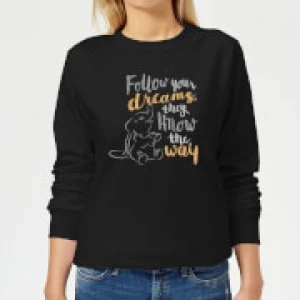 Dumbo Follow Your Dreams Womens Sweatshirt - Black - S