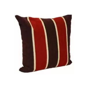 Chenille aubergine striped cushion cover 45x45cm - Multicoloured