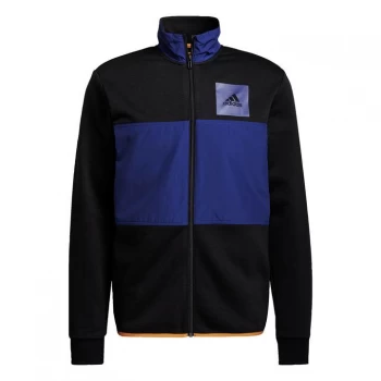 adidas Essentials Fleece Track Top Mens - Black / Focus Orange