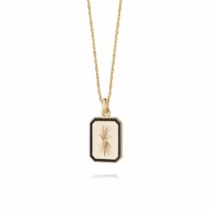 Daisy London 18ct Gold Plate Palm Leaf Enamel Necklace 18ct Gold Plate