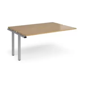 Bench Desk Add On 2 Person Rectangular Desks 1600mm Oak Tops With Silver Frames 1200mm Depth Adapt