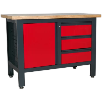 Sealey Workstation with 3 Drawers and 1 Cupboard 1.2m