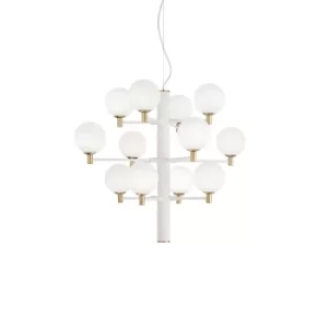 Copernico 12 Light Multi Arm Ceiling Pendant Light White, G9