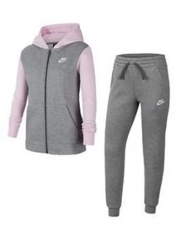 Nike Older Girls Core Tracksuit - Grey Size M 10-12 Years, Women