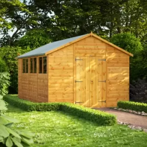 Power 14x10 Apex Double Door Shed