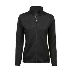 Tee Jays Womens/Ladies Knitted Outdoor Fleece Jacket (L) (Black)