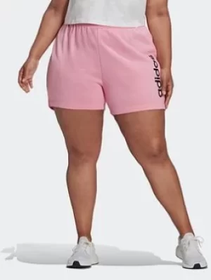 adidas Essentials Slim Logo Shorts (plus Size), Pink, Size 3X, Women