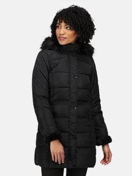 Regatta Della Quilted Jacket - Black, Size 16, Women