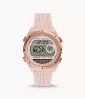 Fossil Women Everett Digital Pink Silicone Watch